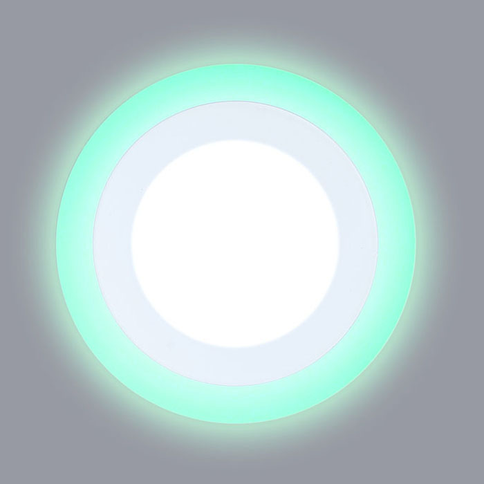 круглый светодиодный светильник с зеленой подсветкой